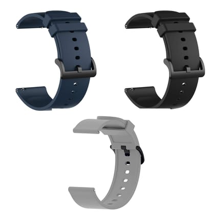 EDNITA 22mm SmartWatch Strap with Stainless Steel Black Buckle for Colorfit Pro/Pro 4 Max/Ultra/Ultra 2/Amazfit GTR 47mm/GTR 2E/Galaxy Watch 3 45mm & All 22mm Watches-Black,Navy,Grey-Pack of 3 EDNITA 22mm SmartWatch Strap with Stainless Steel Black Buckl