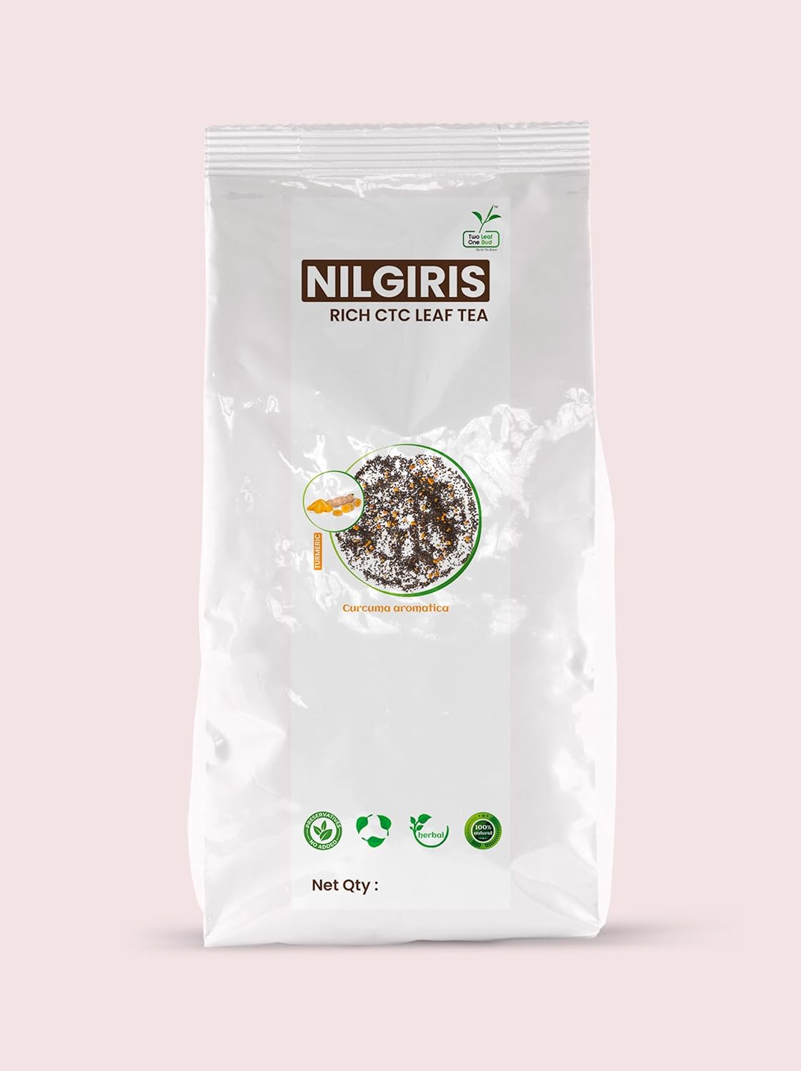Two Leaf One Bud Nilgris Rich CTC Leaf Tea - Turmeric 250 Gms