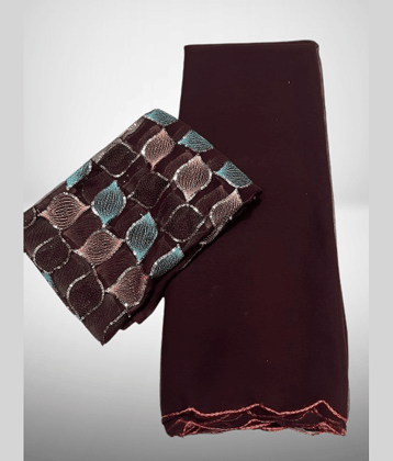 supalee Tex Georgette Solid Saree With Unstitched Blouse Piece ( Multicolor1 )