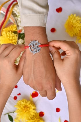 Big Om Silver Rakhi CHR023