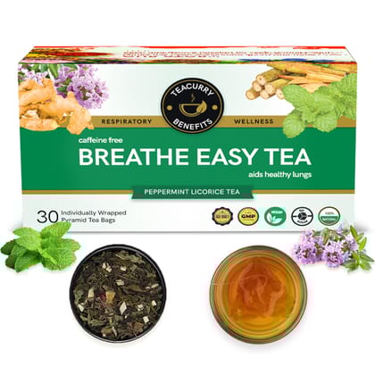 TEACURRY Anti Smoking Tea (1 Month Pack | 30 Tea Bags) - Breathe Easy Tea to quit Smoking and Lung Detox Tea - Lung Cleanse Tea