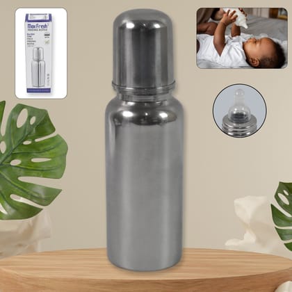 Stainless Steel Baby Feeding Bottle, Milk Feeding (250 ML)