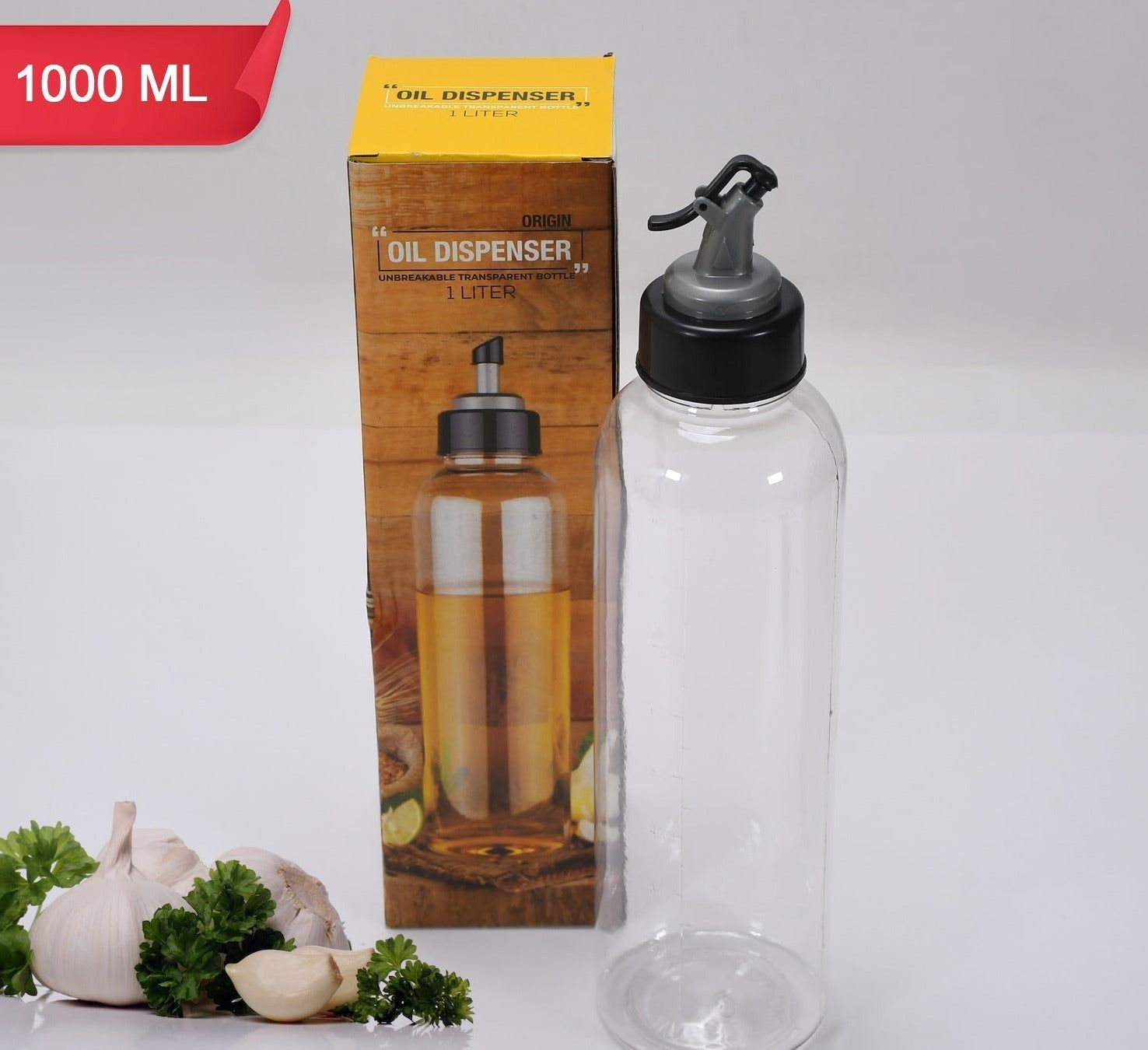 Oil Dispenser Transparent Plastic Oil Bottle |  1 Liter