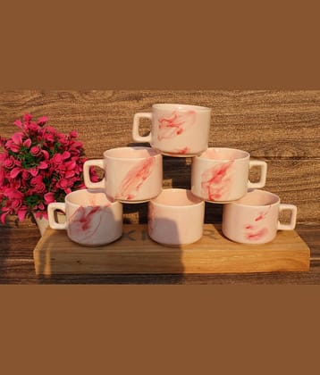 Laghima jadon Hotel Cup Round Solid Ceramic Tea Cup 130 ml ( Pack of 6 )