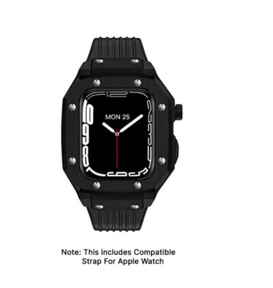 Panther - Armor Stainless Steel Apple Watch Strap with Case - Black 45 MM