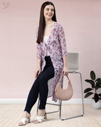 Georgette Shrug - Onion Pink-S / Onion Pink Shrug