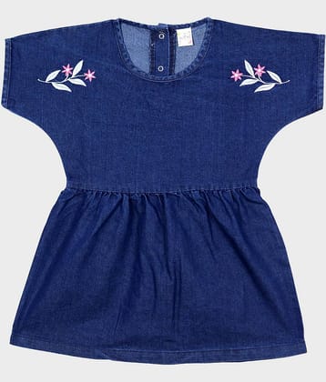 Me N My CLOSET Pack of 1 Baby Girls 100% Cotton Frock ( Blue )