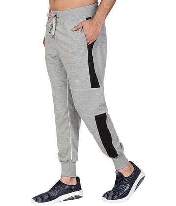 Uzarus Grey Cotton Plain Joggers