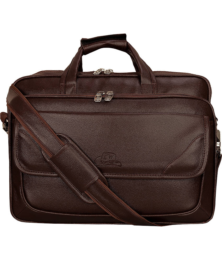 Leather World Classic 22Ltrs Brown P.U. Office Bag