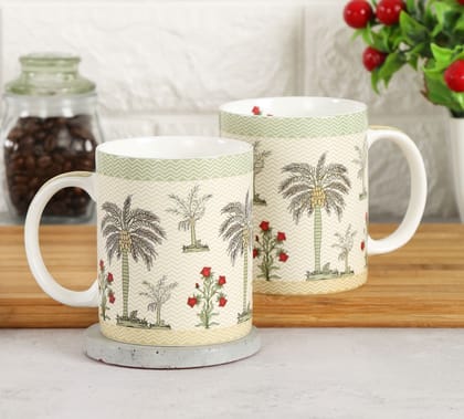 India Circus Chevron Palms Coffee Mug Set Of 2