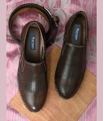 Karsun Overseas 8205 Brown Men's Slip-on Shoes