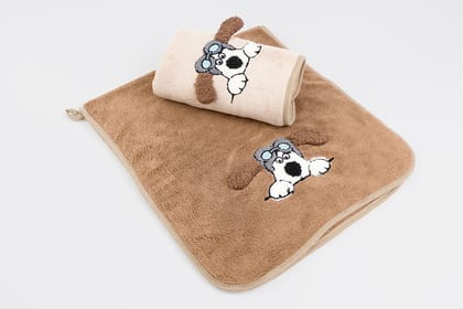 Dog Napkin - Beige and Brown