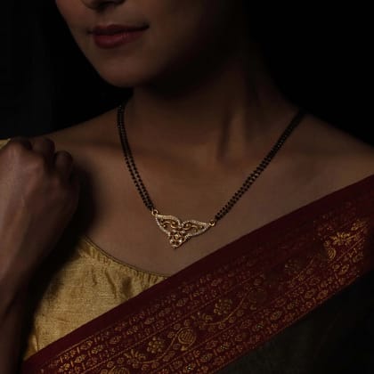 Sterling Silver Zircon Mangalsutra-Gold Plated