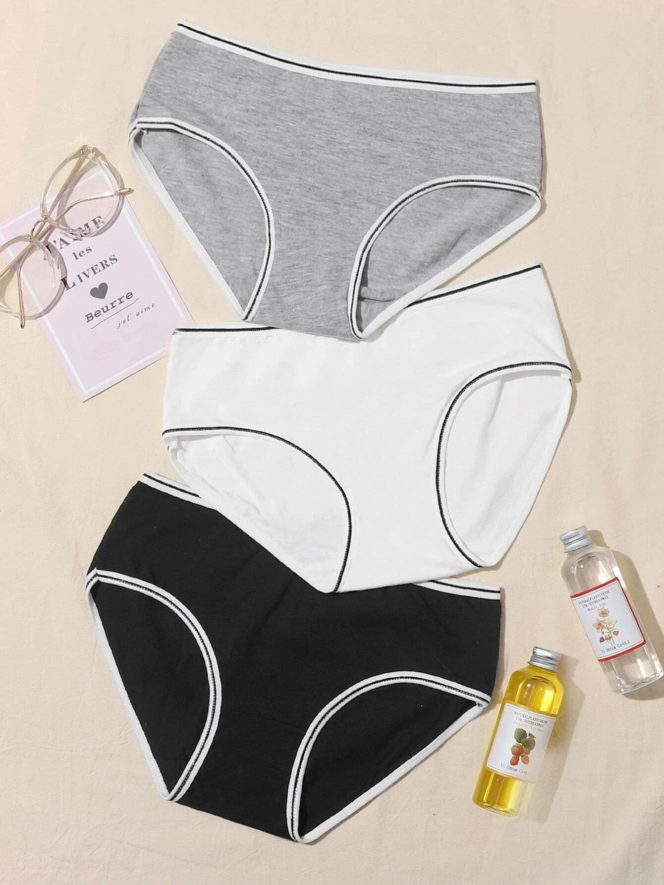 Premium Imported Underwear - Women Pack Of 3 Briefs-L / Multicolour