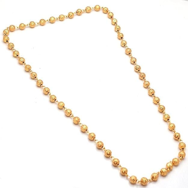 Chain Gold Plated Matar Mala Long Size Designer Daily Use Ball Jewelry for Men Women, Boys Girls, Unisex