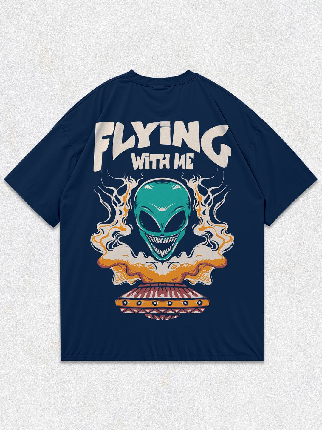 Fly With Me Oversized T-Shirt-Navy Blue / S