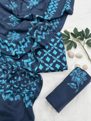 Pure Cotton Unstitched Suit With Cotton Dupatta