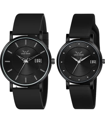 LOUIS DEVIN Black Silicon Analog Couple's Watch