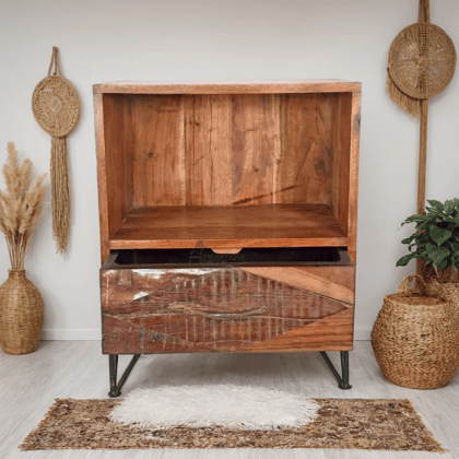 Solid Wood Bedside Storage Cabinet