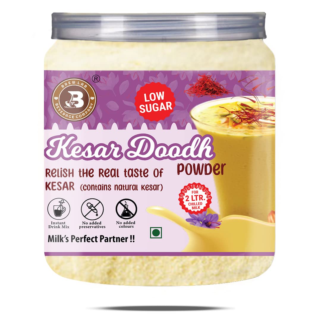 Brew Lab Kesar Doodh Low Sugar | Milk Perfect Partner Real Taste of Kesar | (250 g)
