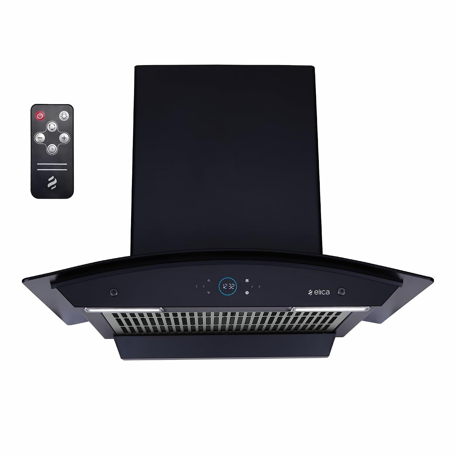 Elica iSMART 5 STAR Performance 60 cm Filterless Heat Autoclean Kitchen Chimney with Inverter Technology, Remote Control and 15 Years Warranty (iSMART GLACE FL HAC 60 LTW NERO) Elica iSMART 5 STAR Performance 60 cm Filterless Heat Autoclean Kitchen Chimn