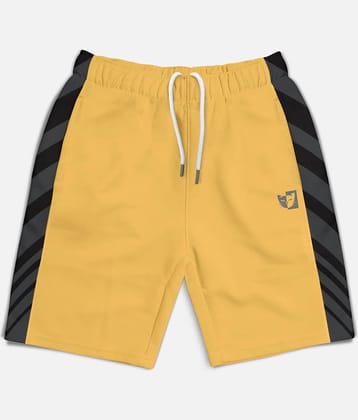 HELLCAT Pack of 1 Cotton Blend Shorts For Boys ( Yellow )
