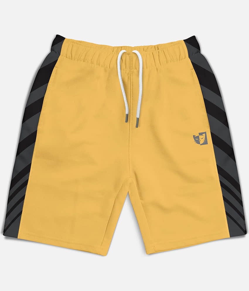 HELLCAT Pack of 1 Cotton Blend Shorts For Boys ( Yellow )