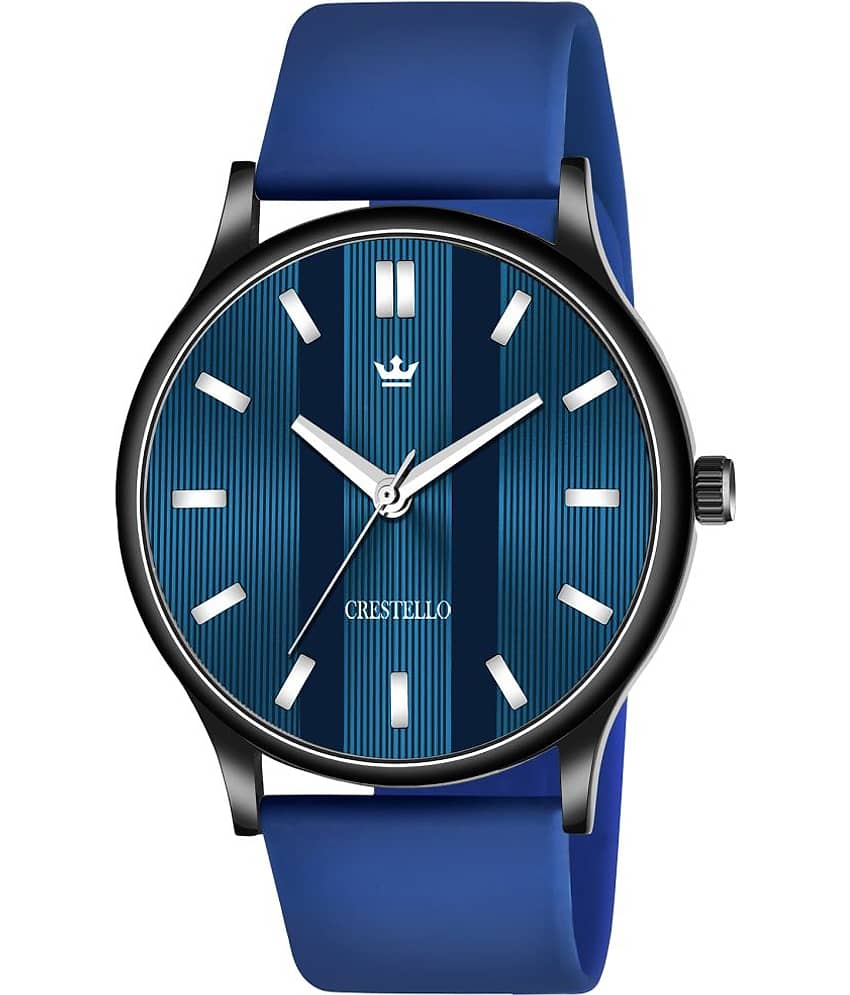 Crestello - Blue Silicon Analog Men's Watch