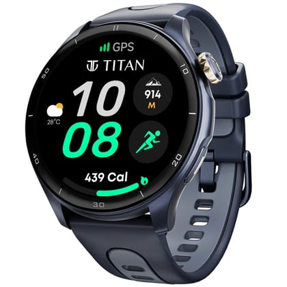 Titan Celestor Smart Watch with 1.43” AMOLED Display & AOD, 60Hz Fluid Display, BT Calling, Upto 7 Day Battery- Blue