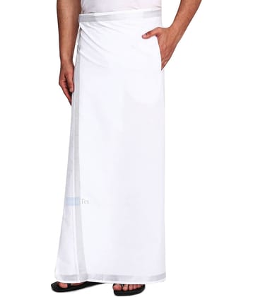 GOWRI TEX Cotton Men's Dhoti White ( Pack of 1 )