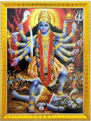 NOKKES Kali Devi Maa Mata Photo Frames Religious Photo frame 5X7 Inch Photo Frame_WE17