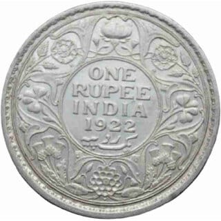 British India One Rupee Rare 1922 Silver Coin