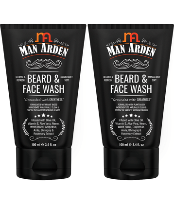 Man Arden Beard & Face Wash For Men - No Parabens, Sulphate, Silicones - 100mL (1+1 Free Offer)