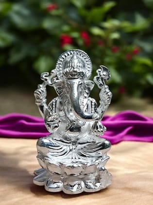 Lord Ganesh Pure Silver Solid 3d Idol