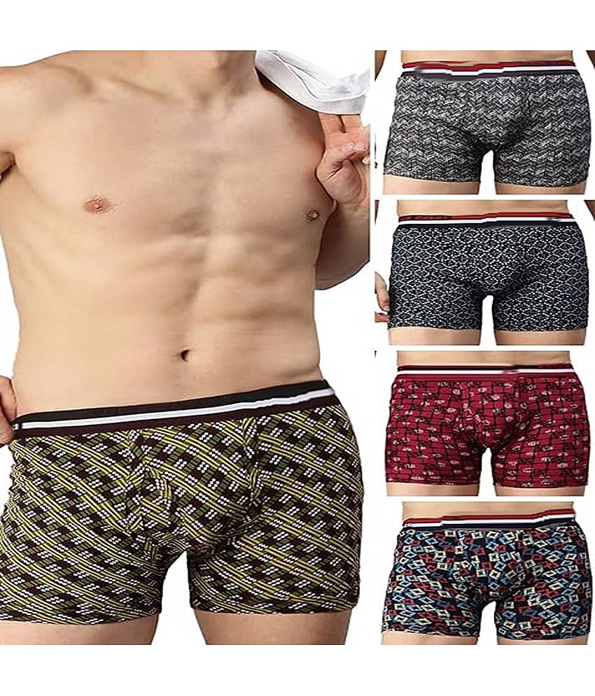 Cavenders Pack of 5 Nylon Trunks For Men's ( Multicolor )