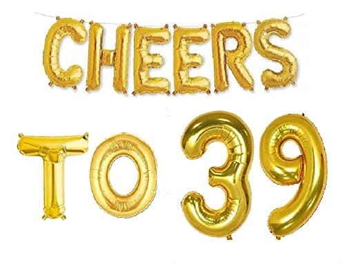 Cheers to Thirthy Nine Foil Balloon Combo Number 39 Foil Balloon for Birthday and Anniversary