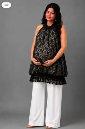 Maternity Lace Halter Tunic Top Maternity Lace Halter Tunic Top