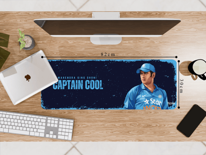 "CAPTAIN COOL: MSD " Gaming Mousepad- Elevate Your Gaming Experience-Large (30CM X 82CM) / Plain