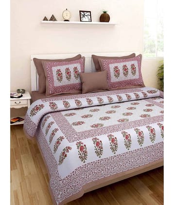 Uniqchoice Cotton Double Bedsheet with 2 Pillow Covers ( 240 cm x 215 cm )
