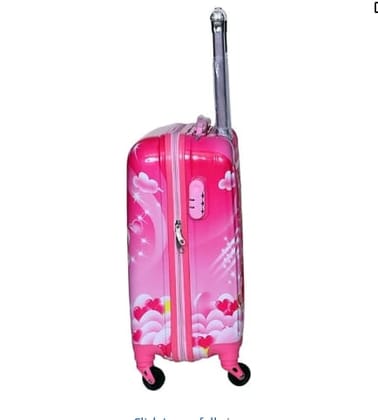 Kids Light Weight Brown Baby Printed Abs Poly Carbonate Trolley Suitcase Bag (Pink, 18 Inch - 511, Soft, Spinner)assorted colour