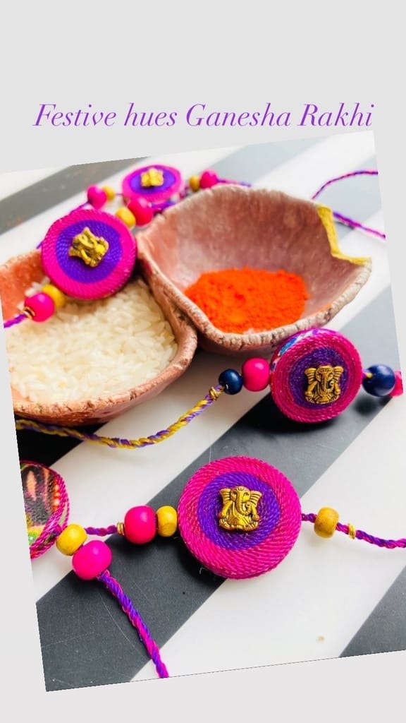 Festive Hues Ganesha Rakhi - 1 piece - Pooja Needs | Buy online on ZillyBuy