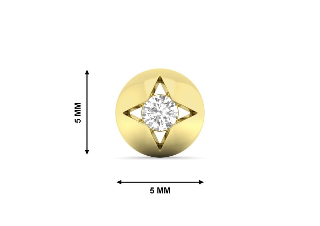 Radiant Starburst Ear Stud For Him (1 Pc Only)