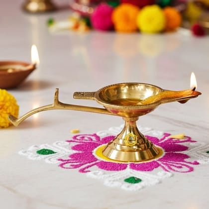 Brass EK batti Arti Deepak No. 2 (ZMAS145 B)