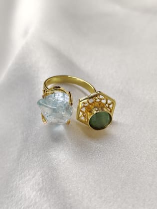 Crisaa Ring, Amazonite Green-adjustable
