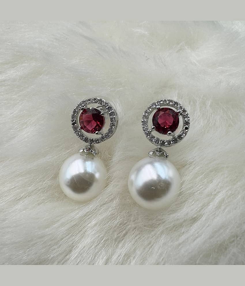 Charms Red Pearl Earrings ( Pack of 1 )