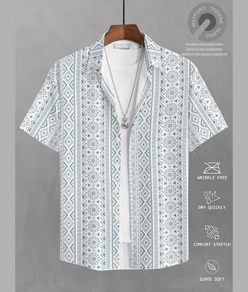 BULLMER Cotton Blend Regular Fit Printed Half Sleeves Men's Casual Shirt - Grey ( Pack of 1 )