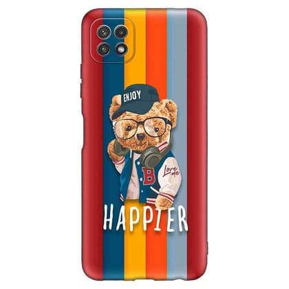Enjoy Happier Samsung A22 5G Premium Embossed Mobile cover