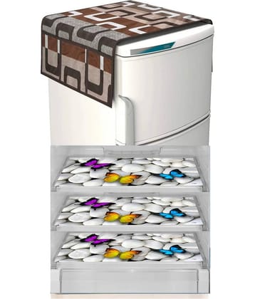 Revexo - Polyester Multicolor Fridge Top Cover ( Pack of 4 )