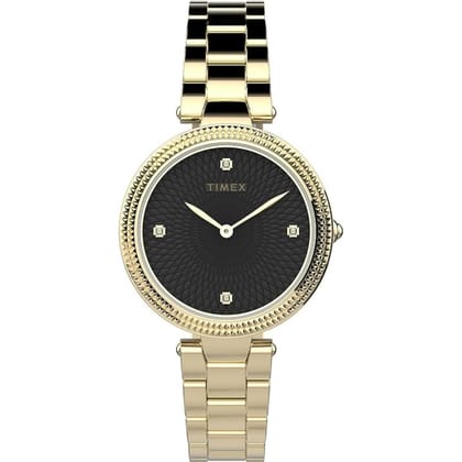 Timex Women 32 mm Size Black Dial Analogue Watch - TW2V24100-Black