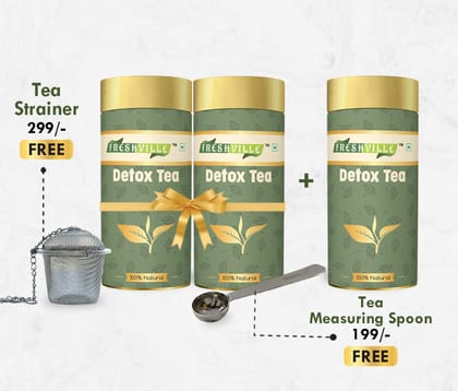 Freshville Digestion Tea | Pure & Natural | Prevent Heartburns | Immunity Booster | Tea for Weight Loss | Ginger, Fennel, Ajwain, Mint, Senna leaves, Rose petals, Bay leaves, Green tea Tin (